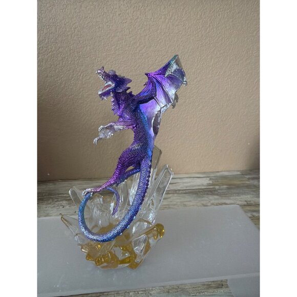 Franklin Mint Michael Whelan Keeper of the Crystal Dragon Purple Figurine 5.5" - Picture 3 of 16